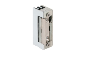 Yala electromagnetica incastrabila Alimentare: 8-12 Vca/cc, 700mA Actionare: impuls Inchisa fara alimentare (fail secure) Alte caracteristici: memorie mecanica, limba ajustabila, simetrica, reversibila, buton de deblocare Tempertatura: -15°C ~ 40°C
