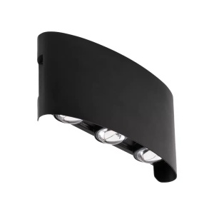Aplica LED exterior Monty, 6W, lumina calda 3000K, negru, corp iluminat perete
