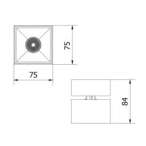 Aplica spot LED patrata Bianco 8W GTV Alb - Img 2