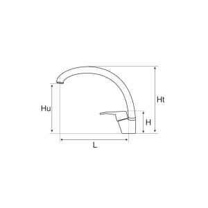 Baterie bucatarie Aqua Lebada Tip C crom 200x235mm - Img 3