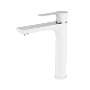 Baterie lavoar inalta alb-crom Laveo 25cm - Img 1