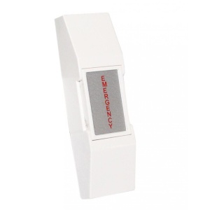 Buton cerere iesire REX aplicabil, din plastic, ND-EB02; Iesire contact: NO/NC, tensiune 12V, 300 mA, auto reset, culoare alba; Icon: Emergency; Dimensiuni: (L x W x H)76 x 17 x 17mm; set 10 bucati