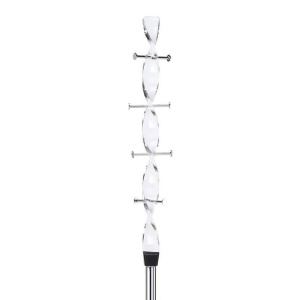 Cuier cromat vertical HM W34, de podea, pentru haine, genti, cu 8 agatatori - Img 3