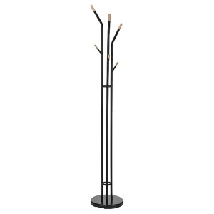 Cuier pom metalic SL Sander, 6 agatatori, suport umbrela, negru - Img 2