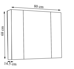 Dulap baie cu oglinda Celine, PAL, iluminare led, 80 cm, 2 usi, 3 rafturi, soft close, alb - Img 2