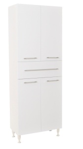 Dulap baie tip coloana GN0051, MDF, 4 rafturi, 4 usi, sertar, picioare reglabile, 60x31.6x166 cm