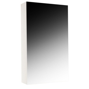 Dulap pentru baie cu front oglinda, 60 cm, PAL, usa, 3 rafturi, alb