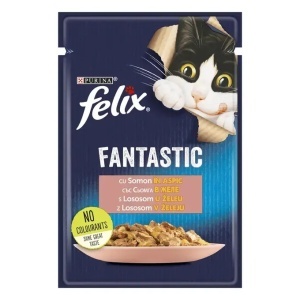 Hrana umeda pentru pisici, Somon, in aspic, Felix Fantastic, Purina, 85 g