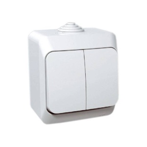 Intrerupator dublu Schneider aplicat 16A IP44 alb