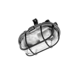 Lampa ovala cu protectie Sanguesa Kay E27 40W GTV Negru