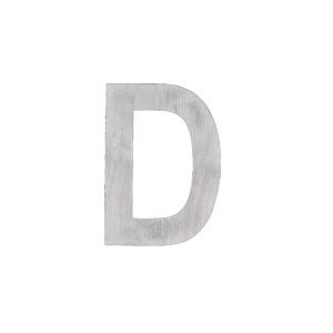 Litera D, metalica, pentru poarta, autoadeziva, inox, 80 mm