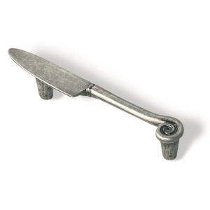 Maner Cutit argintiu antic 96mm