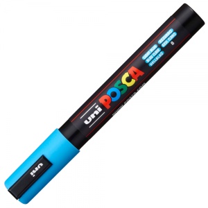 Marker Posca PC-5M varf rotund, 1.8 - 2.5 mm, Albastru deschis - Img 1
