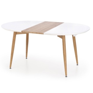 Masa extensibila living HM Caliber, blat MDF, structura metalica, 160-200x90x76 cm, Stejar San Remo