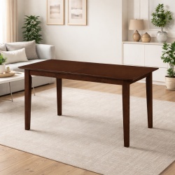 Masa living si bucatarie extensibila Miami, MDF, structura lemn masiv, 6 persoane, 120 150 x 80 x 73.8 cm, nuc