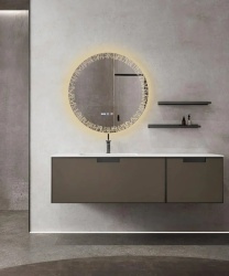Oglinda baie rotunda, iluminare LED, senzor touch, functie dezaburire, 3 tipuri lumina, 70 x 70 cm - Img 3