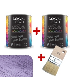 Pachet 1+1, vopsea decorativa, Ice Fucsia, interior, 1.8 litri, Magic Efect
