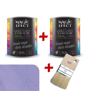 Pachet 1+1, vopsea decorativa, Violet White, interior, 1.8 litri, Magic Efect