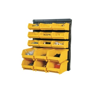 Panou organizare 15 casete, scule si unelte, prindere perete, 32.3 x 38.5 x 18 cm - Img 1