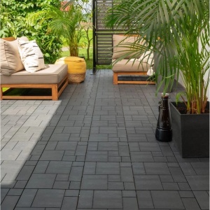 Pardoseala modulara, pentru terasa, PVC, 30 x 30 cm, set 6 bucati, Antracit - Img 4