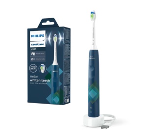 Periuta de dinti sonica electrica Philips Sonicare Seria 4100 HX3689/42, 31000 miscari/minut, 1 mod de curatare, 2 intensitati, senzor presiune, functii BrushSync & SmartTimer, 1 cap de periere, Malibu