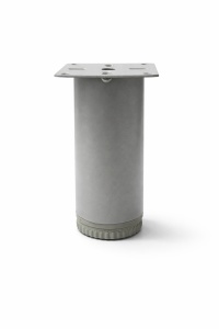 Picior mobilier WAW, Tuna, D 42, H 80, reglabil, metalic, finisaj aluminiu