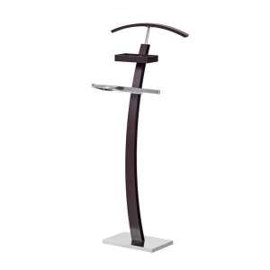 Portmantou suport haine HM WU13, lemn, baza metalica cromata, 117 cm, wenge