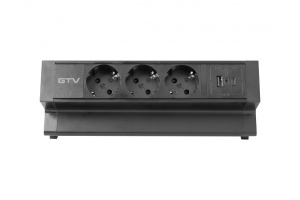 Priza de colt, 3 x Schuko, 2 x USB, neagra, Basco, GTV - Img 2