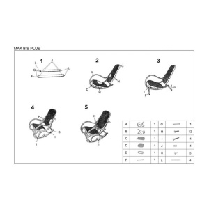 Scaun balansoar HM Max Bis Plus, piele ecologica, cadru lemn curbat, 90 kg, Fag - Img 3