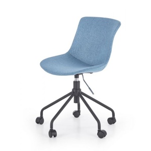 Scaun birou copii HM Doblo, ergonomic, roti pivotante, cadru cromat, stofa, inaltime ajustabila, 100 kg, turcoaz - Img 2