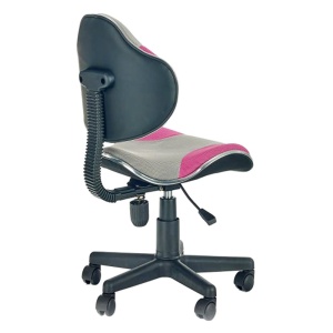 Scaun birou copii HM Flash 2, Ergonomic, Stofa Mesh, Cadru Polipropilena, Inaltime ajustabila, 80 Kg, Roz Gri - Img 3