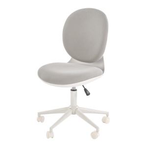 Scaun birou copii HM Orion 2, stofa, inaltime reglabila, rotire 360 ?,roti pivotante, cadru polipropilena, 80 kg, alb gri - Img 1