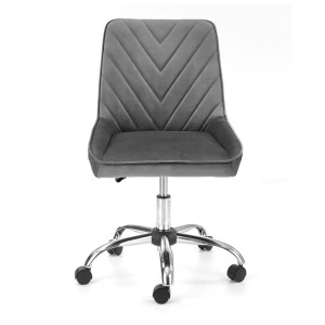 Scaun birou copii HM Rico, ergonomic, stofa tip catifea, cadru polipropilena, 100 kg, gri - Img 2