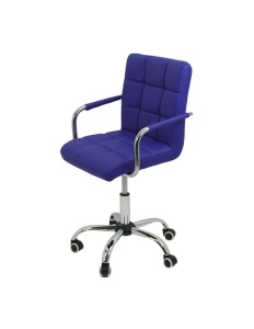 Scaun birou copii OFF 328, piele ecologica, ergonomic, cu brate, inatime ajustabila, 70 kg, albastru