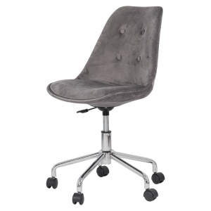 Scaun birou copii OFF 333, ergonomic, catifea, inaltime reglabila, baza cromata, pivotant, 80 kg