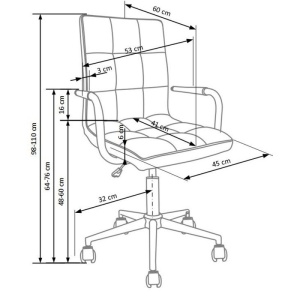 Scaun birou ergonomic, HM Gonzo 2, cadru cromat, tapiterie piele ecologica, mecanism de balans, roti pivotante, 90 kg, mov - Img 2