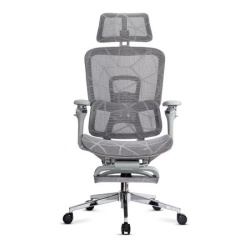 Scaun birou ergonomic multifunctional SYYT 9520, mesh, sezut culisabil, brate 4D, role gumate, 120 kg, gri - Img 3