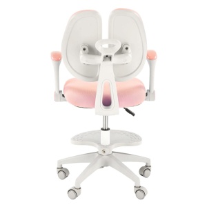 Scaun birou ergonomic pentru copii HM Panco, ajustabil pe inaltime si adancime, mesh, suport pentru picioare, roz - Img 3