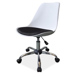 Scaun birou ergonomic, SL Q777, polipropilena, tapiterie piele ecologica, mecanism de balans, 100 kg, alb negru - Img 2