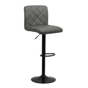 Scaun de bar ABS 147, cu spatar, piele ecologica, suport picioare, cadru metalic, rotativ, 100 kg - Img 3