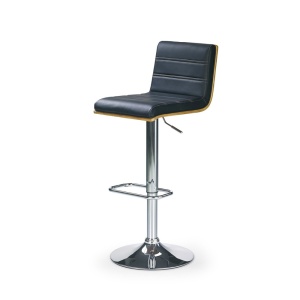 Scaun de bar HM H31, Piele ecologica, Baza cromata, Inaltime ajustabila, Rotativ, Suport picioare, 90 kg, Negru - Img 2