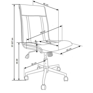 Scaun de birou HM Tirol, Ergonomic, Piele ecologica, Inaltime ajustabila, Mecanism de balans, Roti pivotante, 90 kg, Gri - Img 3