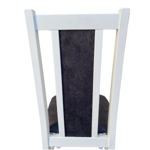 Scaun de living si bucatarie, DM14 Boston din lemn masiv fag, tapiterie stofa, 120 kg, 96x43x40 cm, Alb Gri - Img 2
