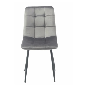 Scaun de living si bucatarie KL Mady, metalic, tapitat cu stofa,100 kg, 44x39x89 cm, gri - Img 3