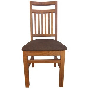 Scaun de living si bucatarie, lemn masiv fag, Paul, sezut tapitat cu stofa, 120 kg, 96x46x43cm, Nuc - Img 2