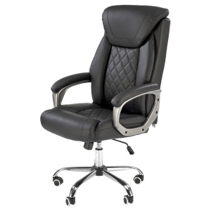 Scaun directorial HM Helder, piele ecologica, robust, inaltime reglabila, mecanism de balansare, 100 kg, negru - Img 2