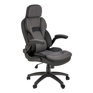 Scaun directorial HM Valerio, stofa si piele ecologica, sarcina maxima 100 kg, negru gri