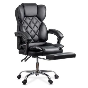 Scaun directorial OFF412, piele ecologica, mecanism asincron, robust, suport picioare retractabil, 120 kg - Img 2