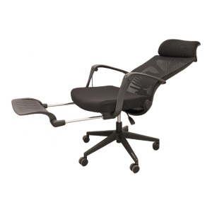 Scaun ergonomic cu suport picioare AB097, mesh, suport lombar, spatar rabatabil, 120 kg, negru - Img 3