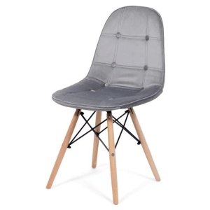 Scaun living si bucatarie BUC 232V, ergonomic, catifea, picioare lemn, tije metalice, 110 kg - Img 2